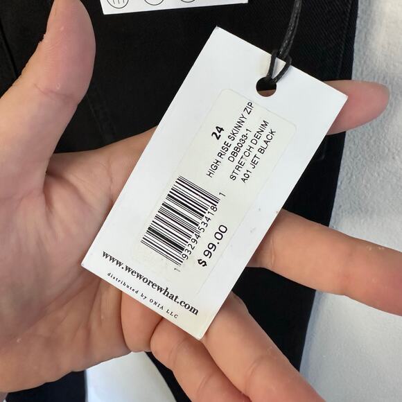 New womans wewotewhat black high rise skinny zip hem jeans size 24 - Picture 8 of 9